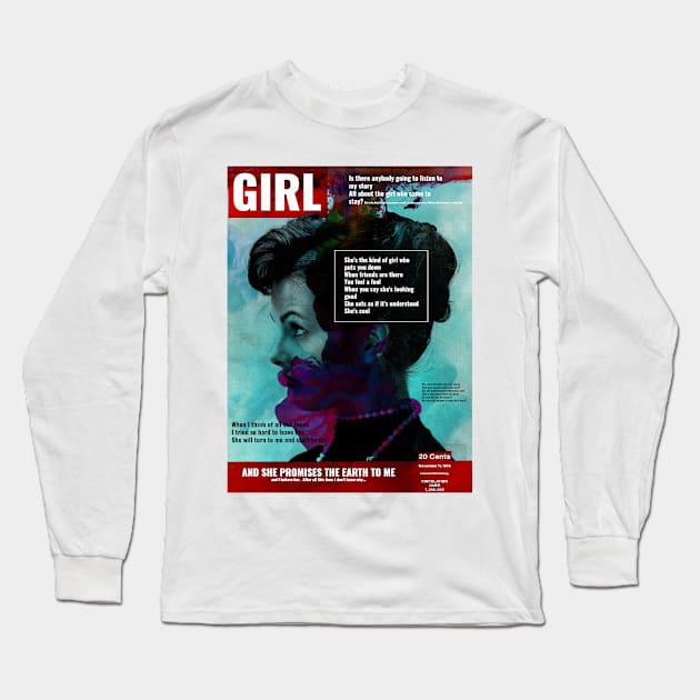 Girl - Surreal/Collage Art Long Sleeve T-Shirt by DIGOUTTHESKY